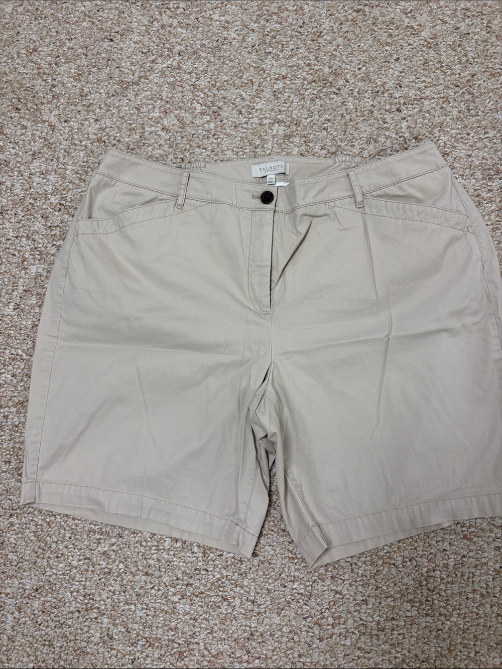 Talbots Beige Women's Cotton Blend Bermuda Shorts